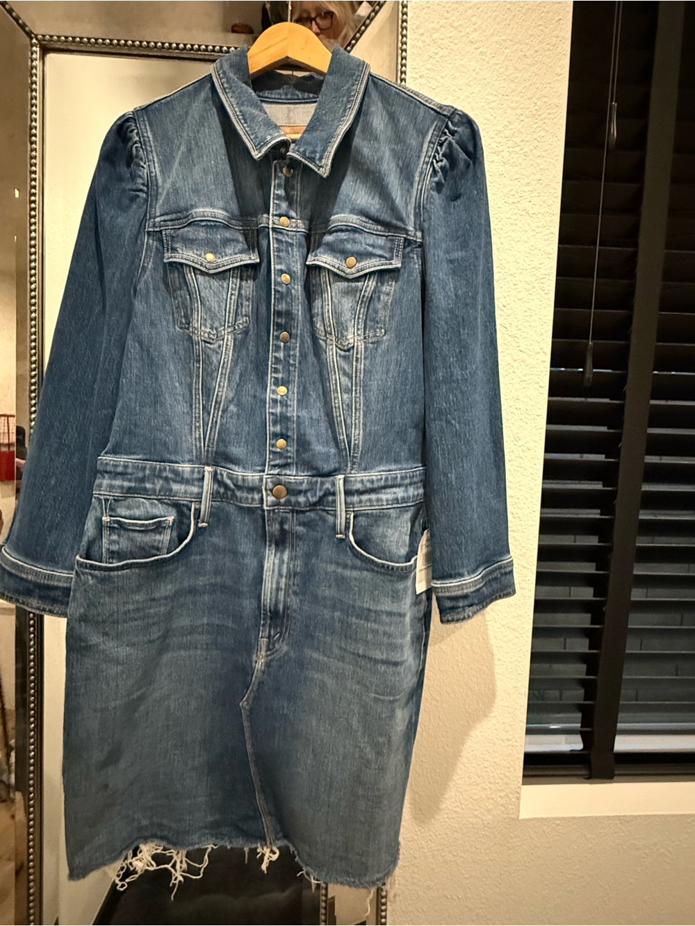 MOTHER Puffy bruiser Mini Denim Dress